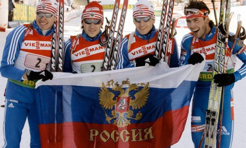 Российские биатлонисты выиграли «золото» в смешанной эстафете