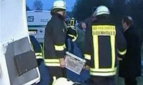 В Германии на шоссе в гололёд из инкассаторского автомобиля высыпались 40 тысяч евро мелочью