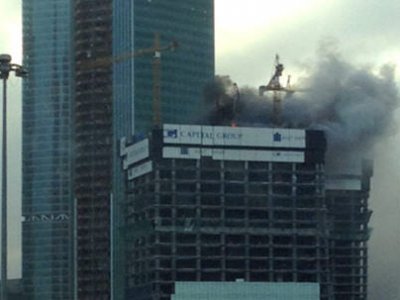 Пожар в башне бизнес-центра Москва-Сити