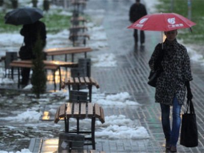 В столице и по области ожидаются снег и дождь